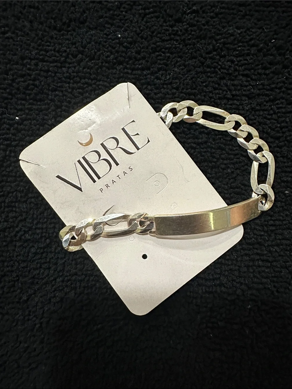 Vibre Pratas Silver ID Curb Chain Bracelet